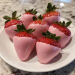 pink chocolate covered strawberries