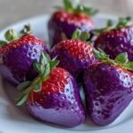 purple chocolate covered strawberries