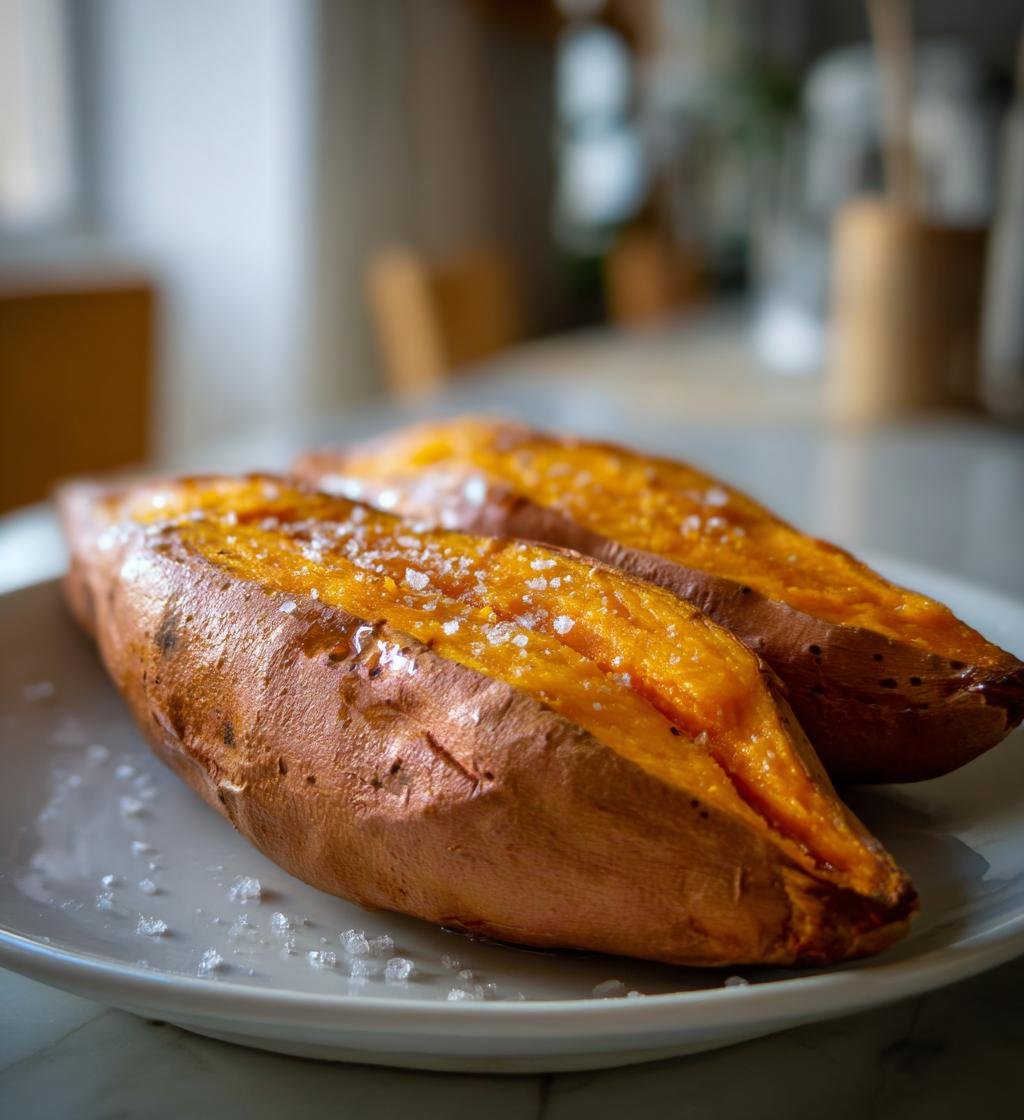 baked sweet potatoes in the oven