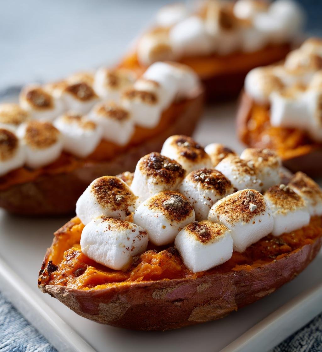 baked sweet potatoes with marshmallows