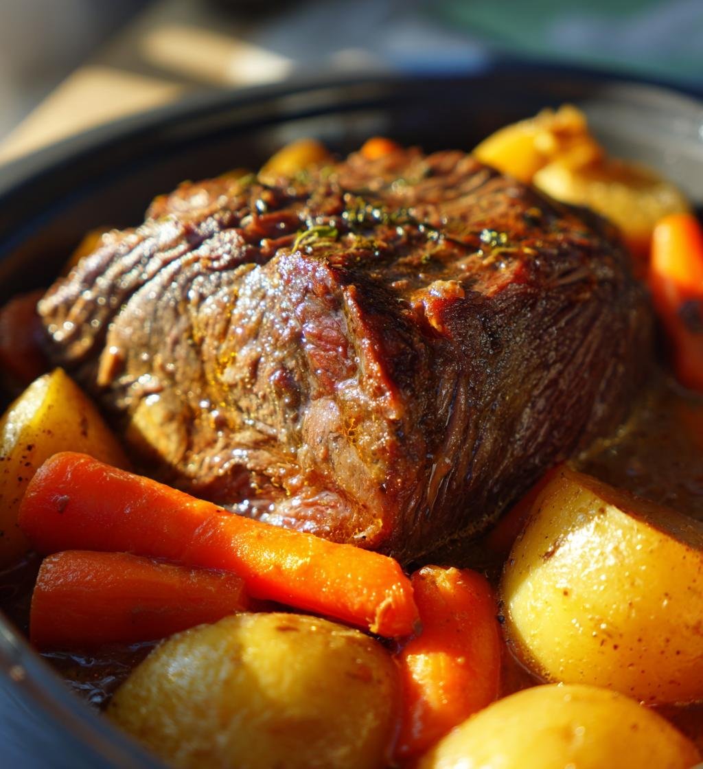 slow cooker roast beef with onion soup