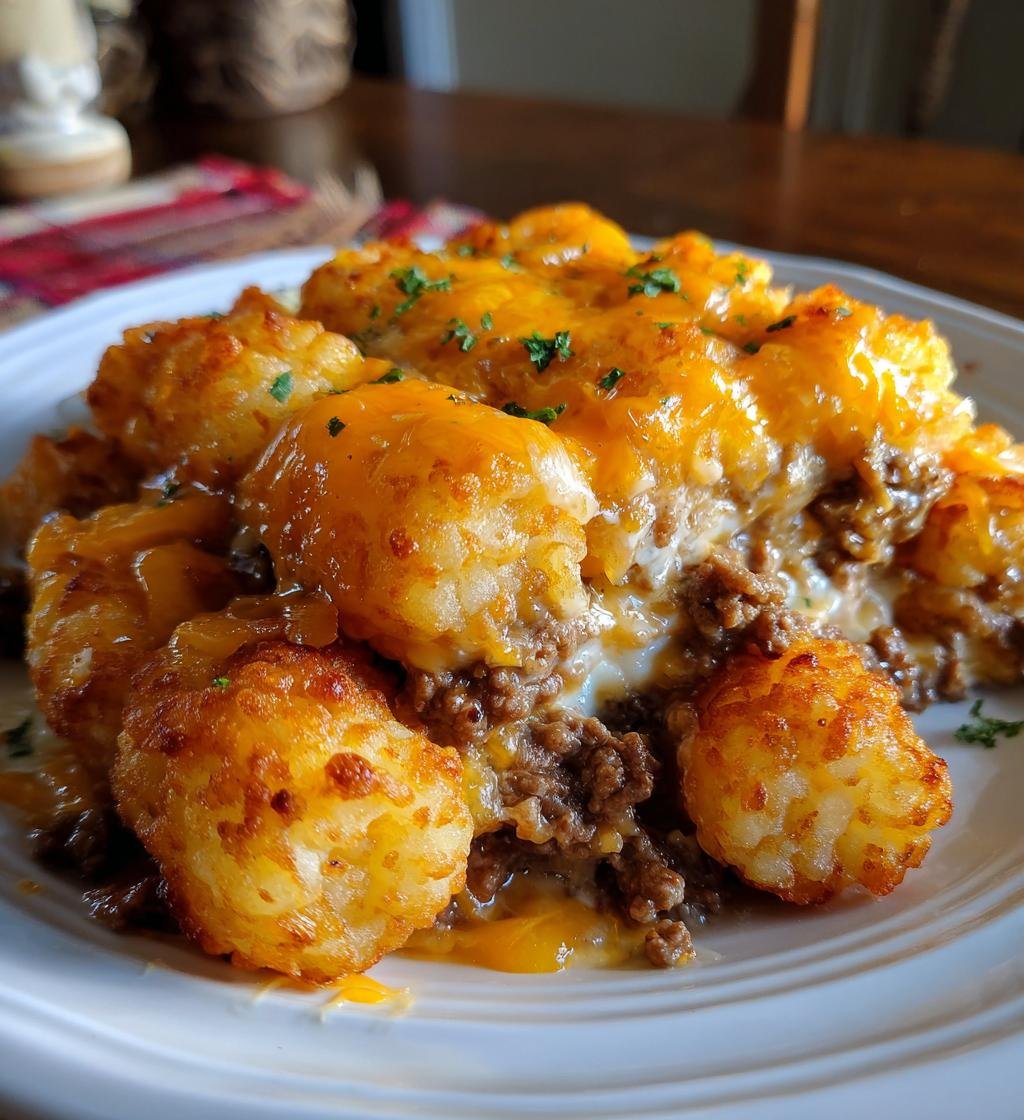 tater tot casserole with ground beef cream of chicken soup